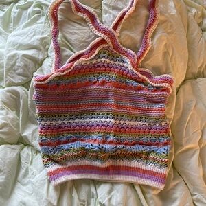 Altar’d State Colorful Knit Halter Top